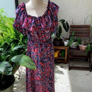 BOUTIQUE SUMMER FLORAL WOMEN MAXI DRESS 0X